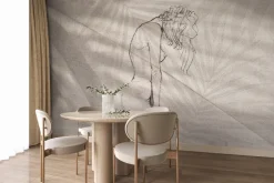 Fototapeta: Wzór tkaniny ze szkicem stojącej kobiety