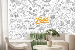 Fototapeta: Wzór w produkty spożywcze