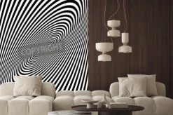 Fototapeta: Wzór z iluzją optyczną. czarno-białe tło. ilustracji wektorowych.