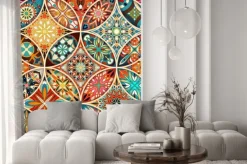 Fototapeta: Wzór z mandalami w stylu vintage