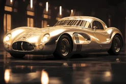 Fototapeta: Zabytkowy samochód w blasku światła