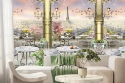 Fototapeta: Zabytkowy taras z widokiem na paryż