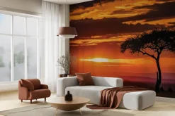 Fototapeta: Zachód słońca na spokojnym safari