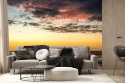 Fototapeta: Zachód słońca na statku na oceanie atlantyckim w kapsztadzie