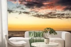 Fototapeta: Zachód słońca na statku na oceanie atlantyckim w kapsztadzie