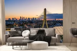 Fototapeta: Zachód słońca nad warszawą