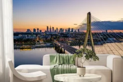 Fototapeta: Zachód słońca nad warszawą