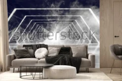 Fototapeta: Zadymiony futurystyczny tunel