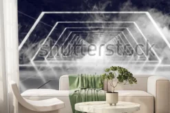 Fototapeta: Zadymiony futurystyczny tunel