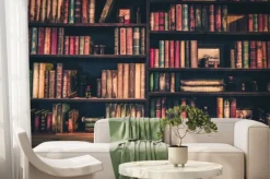 Fototapeta: Zamazany obraz wiele starych książek na półce w bibliotece