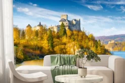 Fototapeta: Zamek dunajec w niedzicy krajobraz z jeziorem