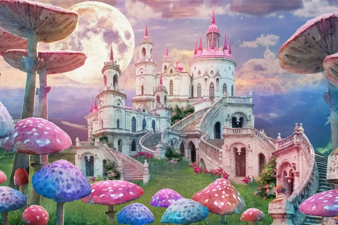 Fototapeta: Zamek księżniczki w bajkowej krainie