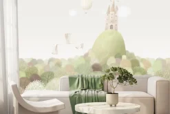 Fototapeta: Zamek na wzgórzu bajkowy krajobraz