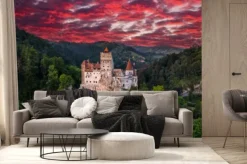 Fototapeta: Zamek w branie o zachodzie słońca