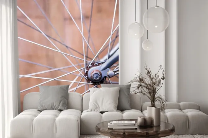 Fototapeta: Zamknąć widok szprychy koła roweru