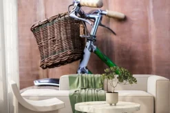 Fototapeta: Zamknij się widok na stare zielonym rowerze