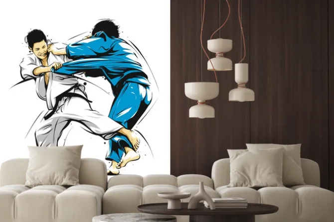 Fototapeta: Zawodnicy judo podczas walki