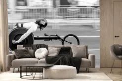 Fototapeta: Zawodnik na wózku wyścigowym w pełnym pędzie