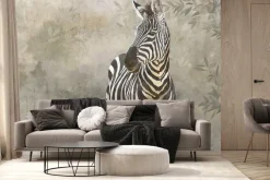 Fototapeta: Zebra w roślinnej scenerii