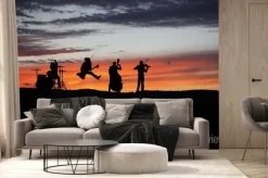 Fototapeta: Zespół wykonujący na żywo podczas koncertu na zewnątrz