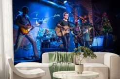 Fototapeta: Zespół wykonuje na scenie, koncert muzyki rockowej