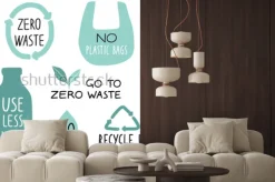 Fototapeta: Zestaw elementów ilustracja eco i odręcznych listów. przetwarzaj