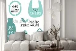 Fototapeta: Zestaw elementów ilustracja eco i odręcznych listów. przetwarzaj