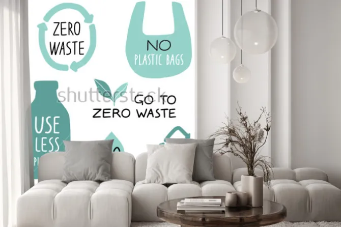 Fototapeta: Zestaw elementów ilustracja eco i odręcznych listów. przetwarzaj