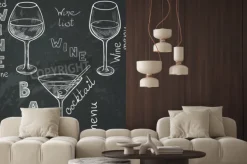 Fototapeta: Zestaw naszkicowanych okulary do wina czerwonego, białego wina,