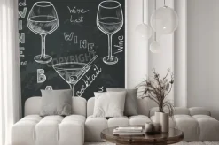 Fototapeta: Zestaw naszkicowanych okulary do wina czerwonego, białego wina,