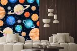 Fototapeta: Zestaw planet układu słonecznego: merkury, wenus, ziemia, mars,