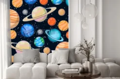 Fototapeta: Zestaw planet układu słonecznego: merkury, wenus, ziemia, mars,