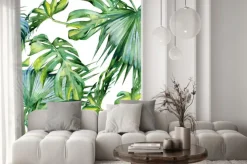 Fototapeta: Zieleń na tropikalnych liściach monstery