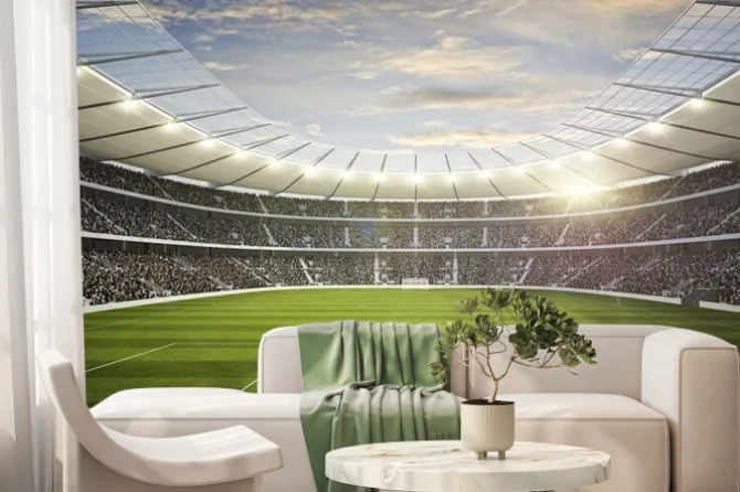 Fototapeta: Zielona murawa na stadionie