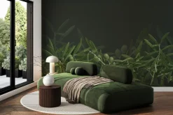 Fototapeta: Zielone gałązki oliwne na ciemnym tle