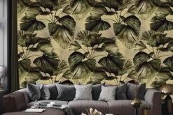 Fototapeta: Zielone liście palmy w stylu vintage