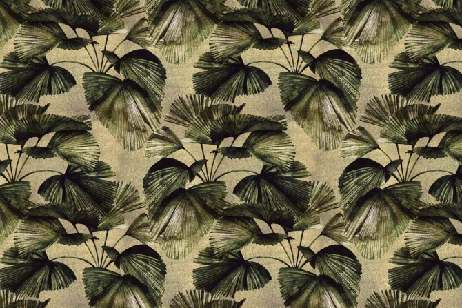 Fototapeta: Zielone liście palmy w stylu vintage
