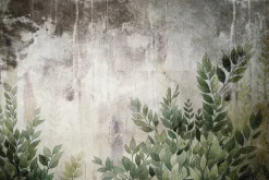 Fototapeta: Zielone liście na szarym betonie