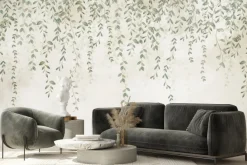 Fototapeta: Zielone liście gałęzie zwisające z góry styl vintage