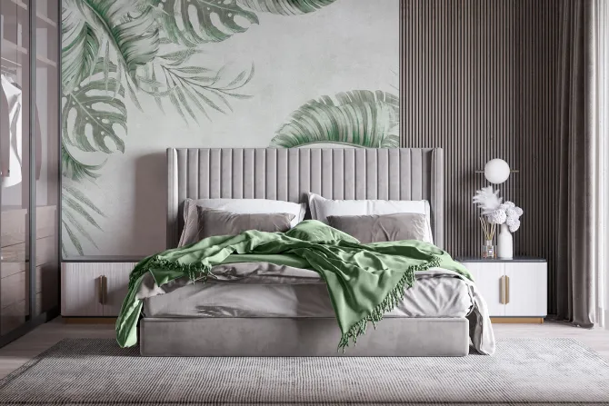 Fototapeta: Zielone liście palm i monstery