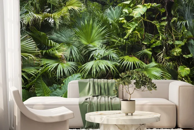 Fototapeta: Zielone liście palmowe tropikalna dżungla