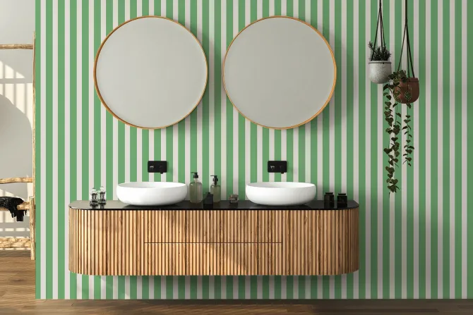 Fototapeta: Zielone paski na białym tle