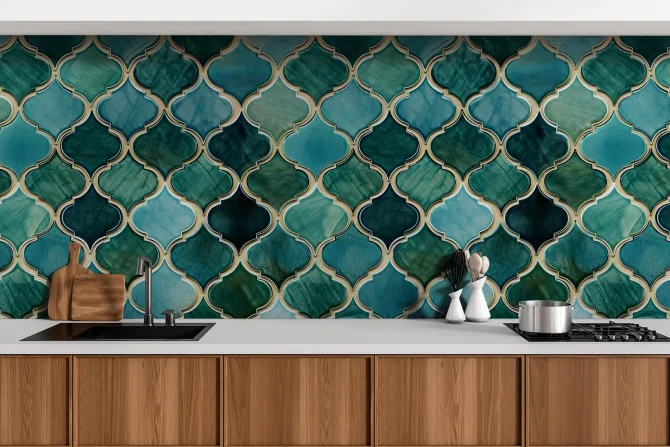 Fototapeta: Zielono-turkusowy marokański wzór