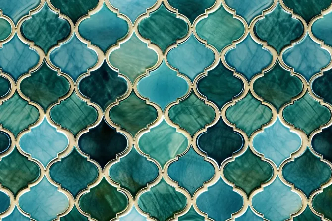 Fototapeta: Zielono-turkusowy marokański wzór