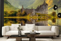 Fototapeta: Zielony krajobraz z zamkiem kilchurn