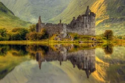 Fototapeta: Zielony krajobraz z zamkiem kilchurn