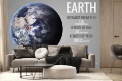 Fototapeta: Ziemia - infograficzna prezentuje jedną z planet układu słonecznego