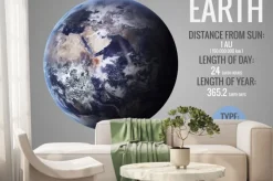 Fototapeta: Ziemia - infograficzna prezentuje jedną z planet układu słonecznego