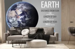 Fototapeta: Ziemia - infograficzna prezentuje jedną z planet układu słonecznego