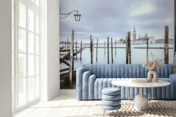 Fototapeta: Zimowy krajobraz z kościołem w tle